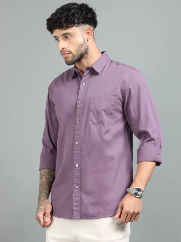 Tom_Mackler_Men_Solid_Casual_Purple_Shirt