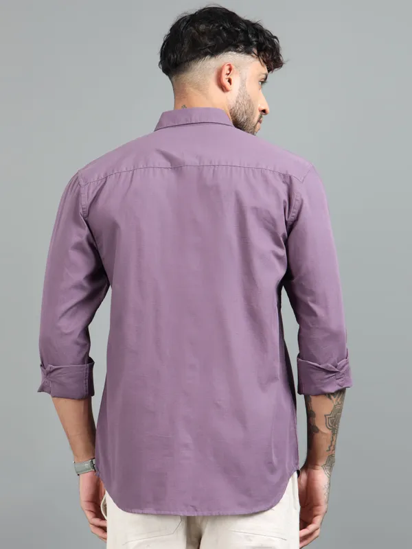 Tom_Mackler_Men_Solid_Casual_Purple_Shirt