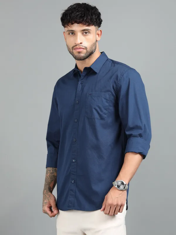 Tom_Mackler_Men_Solid_Casual_Dark_Blue_Shirt