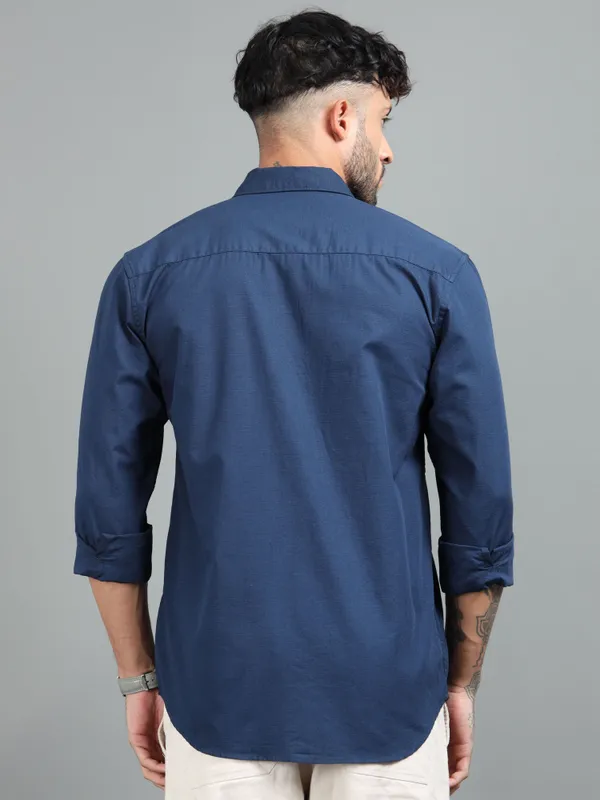 Tom_Mackler_Men_Solid_Casual_Dark_Blue_Shirt