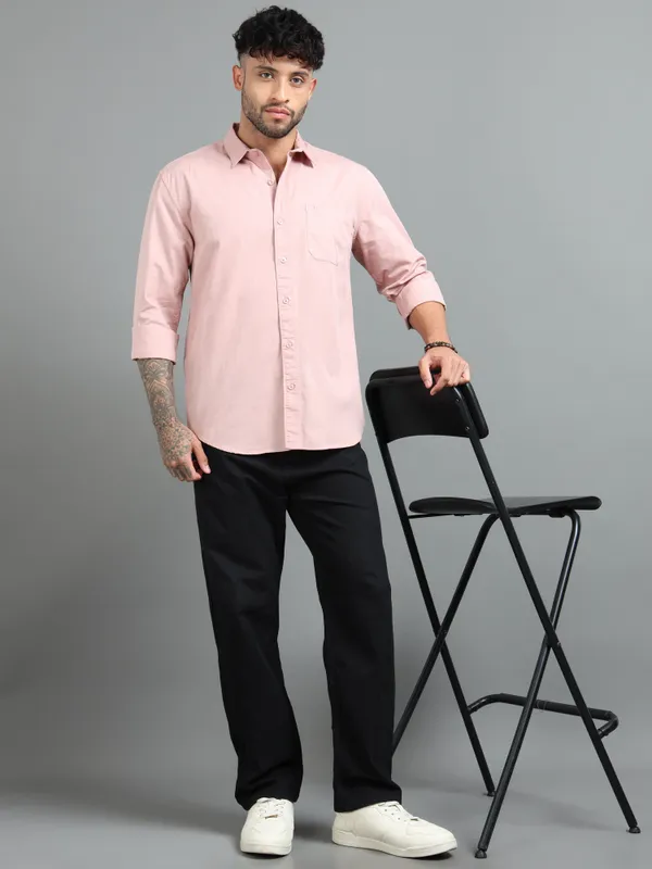 Tom_Mackler_Men_Solid_Casual_Cream_Shirt