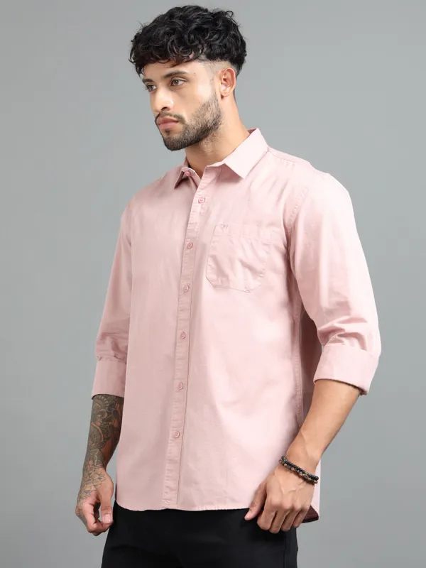 Tom_Mackler_Men_Solid_Casual_Cream_Shirt
