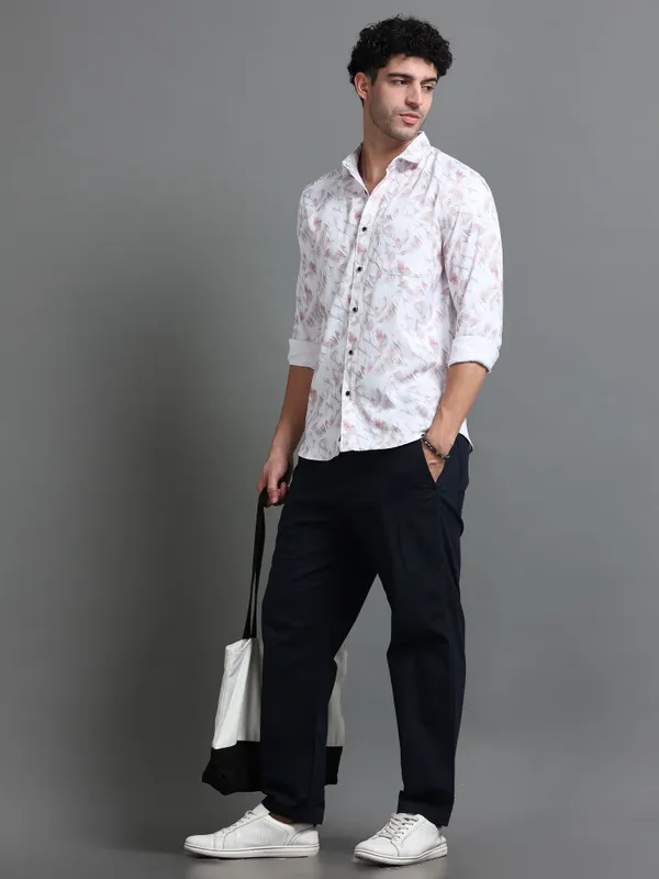 Tom_Mackler_Men_Printed_Casual_White,_Pink_Shirt