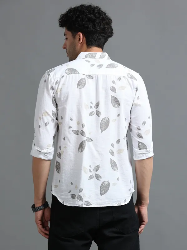 Tom_Mackler_Men_Printed_Casual_White,_Grey_Shirt