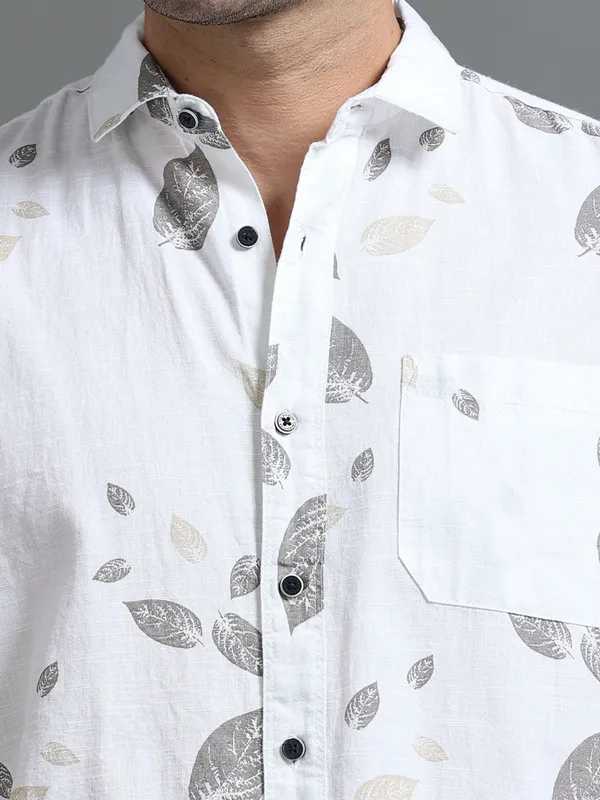 Tom_Mackler_Men_Printed_Casual_White,_Grey_Shirt