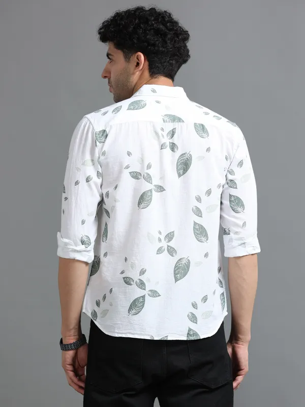 Tom_Mackler_Men_Printed_Casual_White,_Light_Green_Shirt