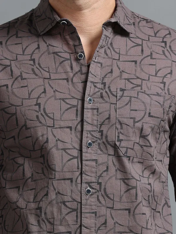 Tom_Mackler_Men_Printed_Casual_Brown_Shirt
