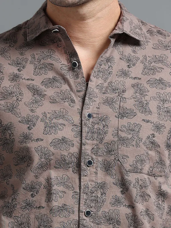 Tom_Mackler_Men_Printed_Casual_Brown_Shirt