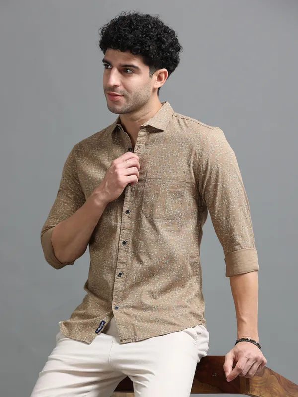 Tom_Mackler_Men_Printed_Casual_Beige_Shirt