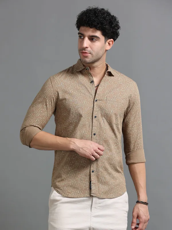 Tom_Mackler_Men_Printed_Casual_Beige_Shirt