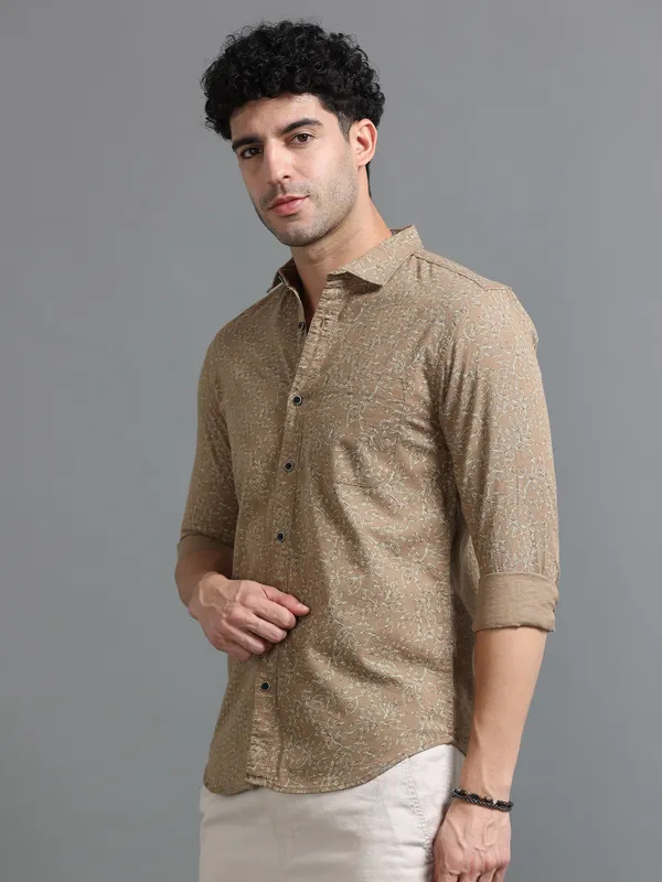 Tom_Mackler_Men_Printed_Casual_Beige_Shirt