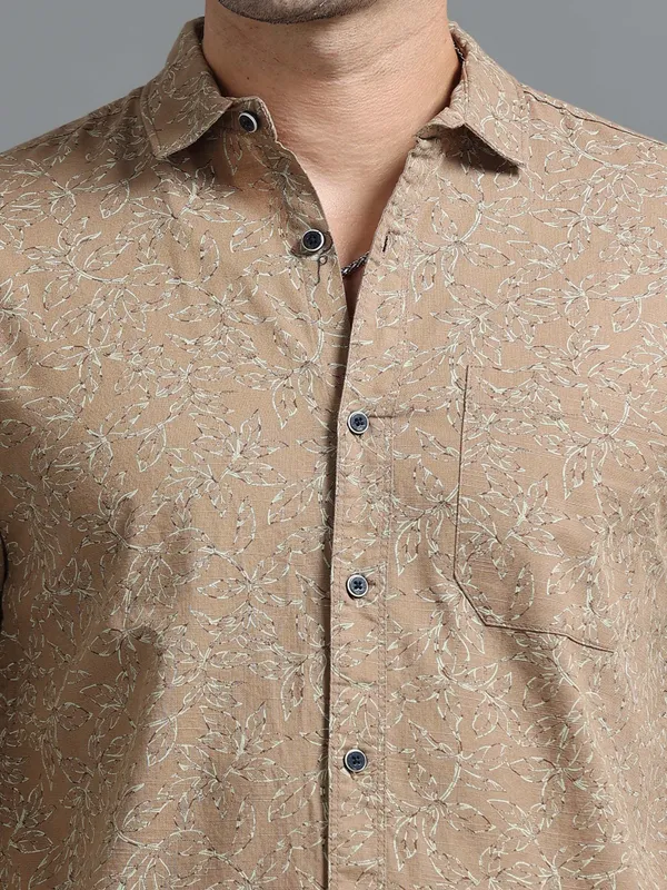 Tom_Mackler_Men_Printed_Casual_Beige_Shirt