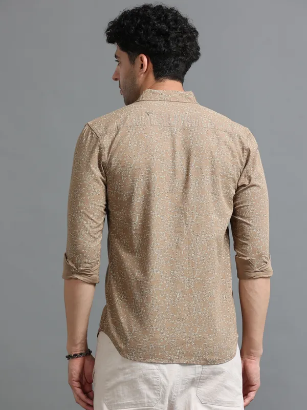 Tom_Mackler_Men_Printed_Casual_Beige_Shirt