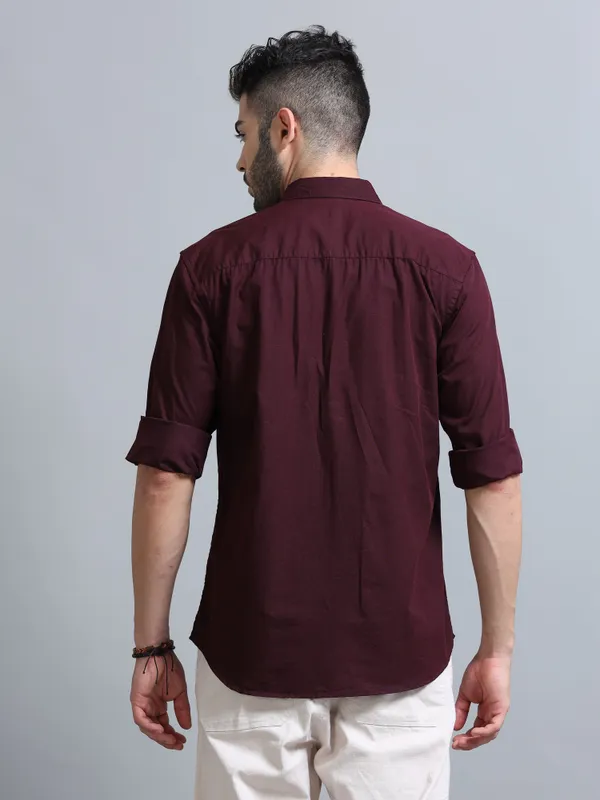 Tom_Mackler_Men_Solid_Casual_Brown_Shirt