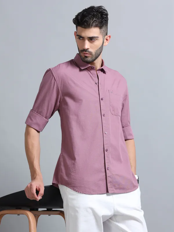 Tom_Mackler_Men_Solid_Casual_Purple_Shirt