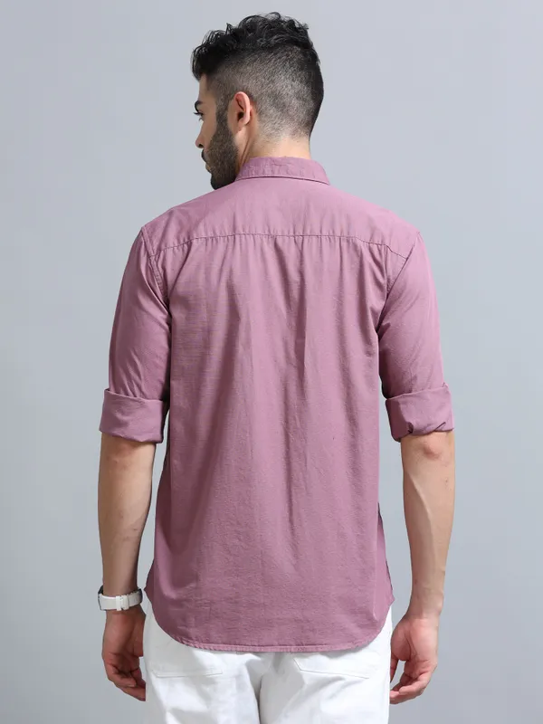 Tom_Mackler_Men_Solid_Casual_Purple_Shirt