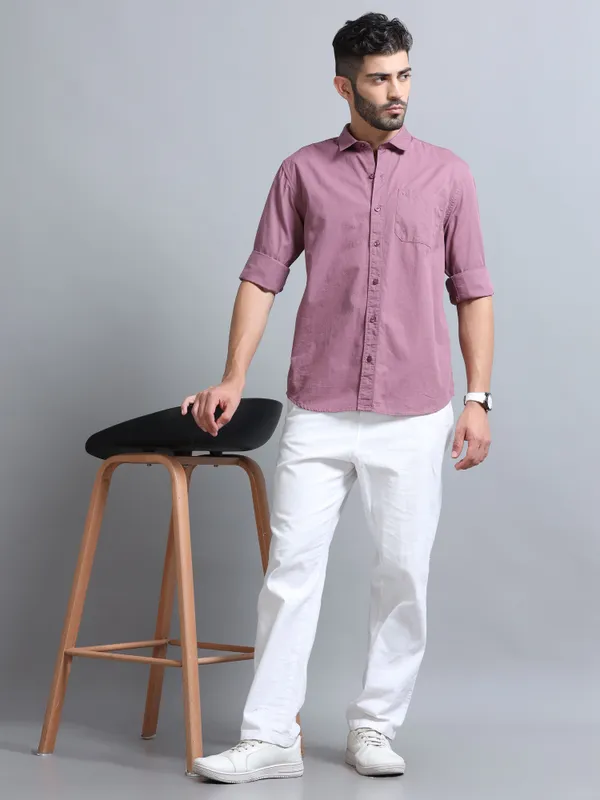 Tom_Mackler_Men_Solid_Casual_Purple_Shirt
