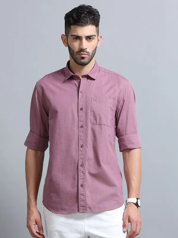 Tom_Mackler_Men_Solid_Casual_Purple_Shirt
