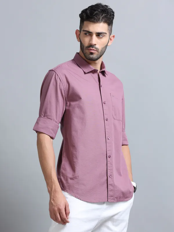Tom_Mackler_Men_Solid_Casual_Purple_Shirt
