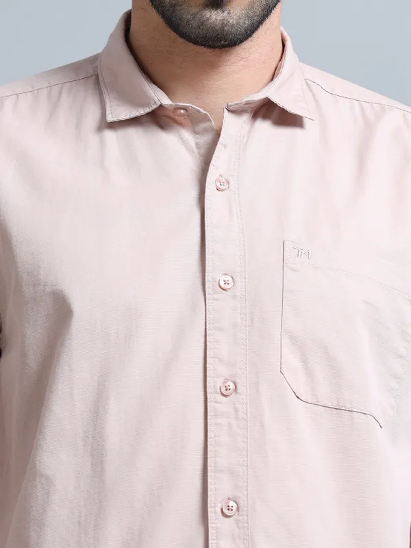 Tom_Mackler_Men_Solid_Casual_Beige_Shirt