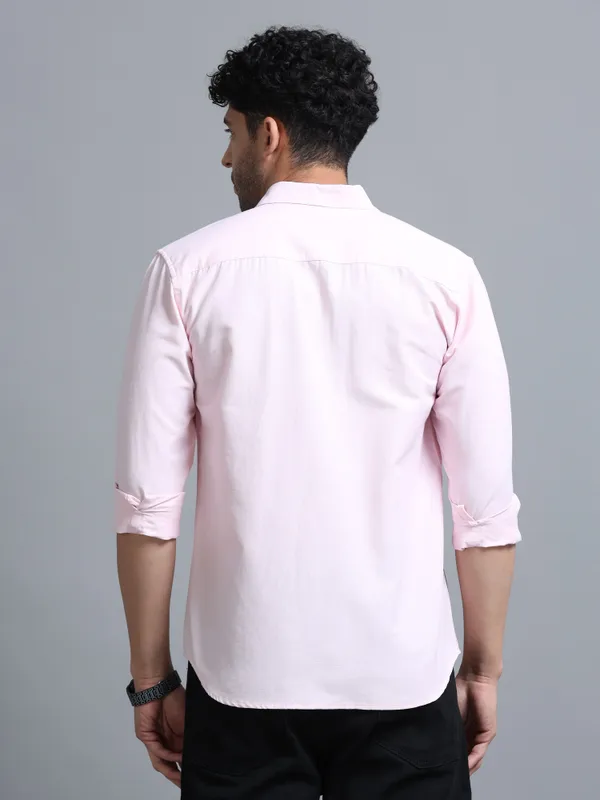 Tom_Mackler_Men_Solid_Casual_Pink_Shirt