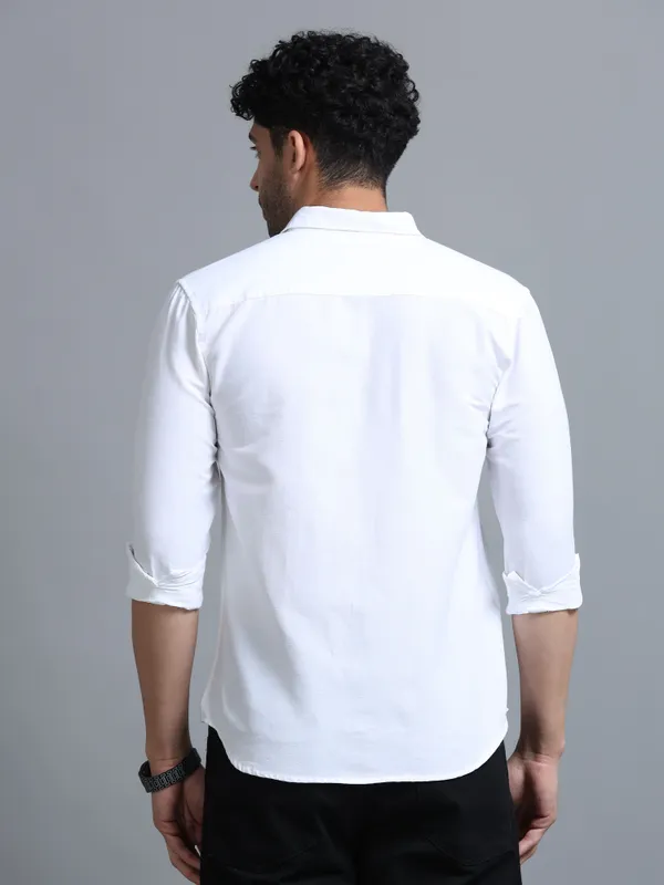 Tom_Mackler_Men_Solid_Casual_White_Shirt