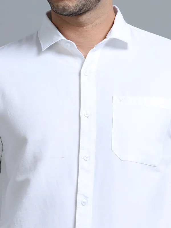 Tom_Mackler_Men_Solid_Casual_White_Shirt
