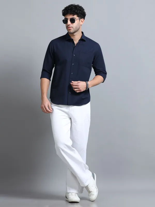 Tom_Mackler_Men_Solid_Casual_Dark_Blue_Shirt