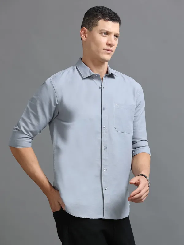Tom_Mackler_Men_Solid_Casual_Grey_Shirt