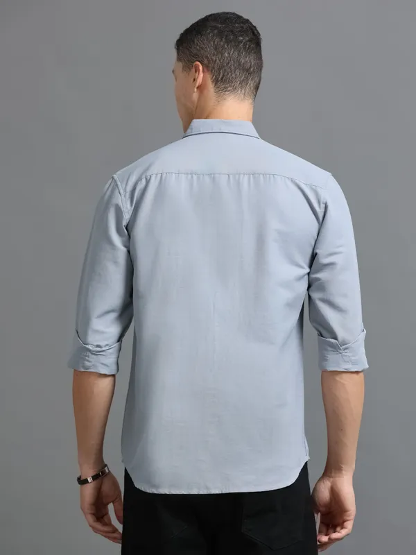 Tom_Mackler_Men_Solid_Casual_Grey_Shirt