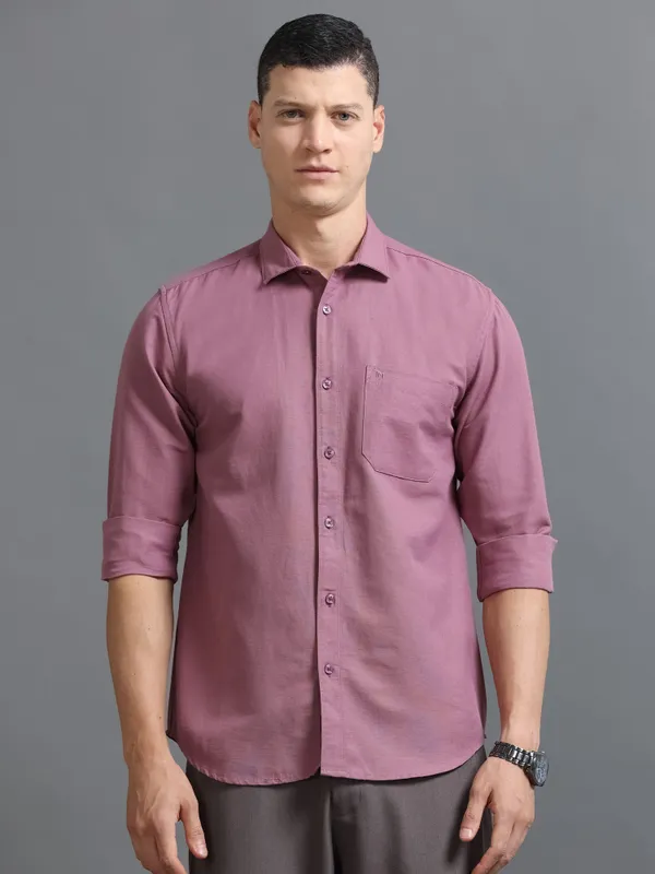 Tom_Mackler_Men_Solid_Casual_Purple_Shirt