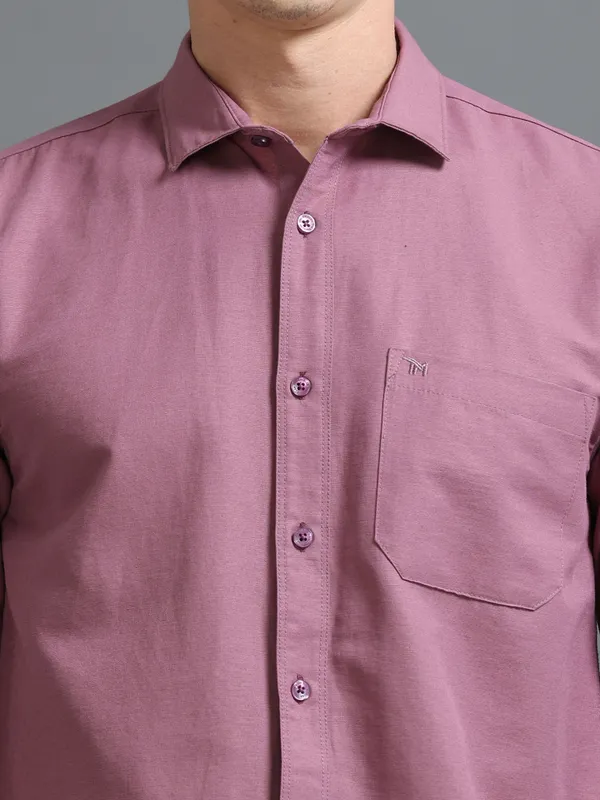Tom_Mackler_Men_Solid_Casual_Purple_Shirt