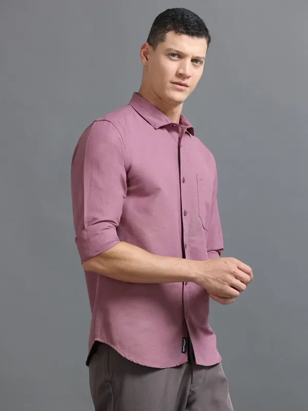 Tom_Mackler_Men_Solid_Casual_Purple_Shirt
