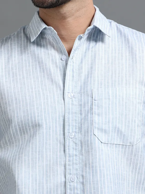 Tom_Mackler_Men_Striped_Casual_Blue_Shirt