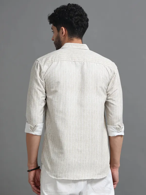 Tom_Mackler_Men_Striped_Casual_Beige_Shirt