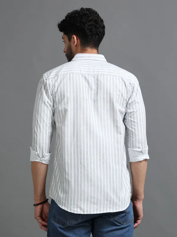 Tom_Mackler_Men_Striped_Casual_White,_Grey_Shirt