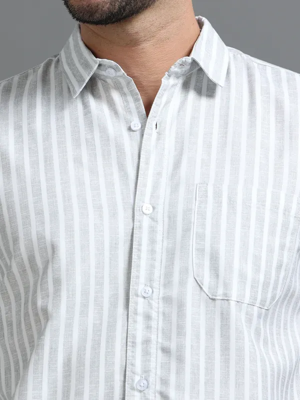 Tom_Mackler_Men_Striped_Casual_White,_Grey_Shirt