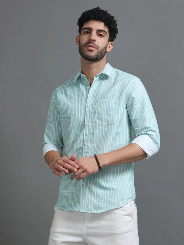 Tom_Mackler_Men_Striped_Casual_Light_Blue_Shirt