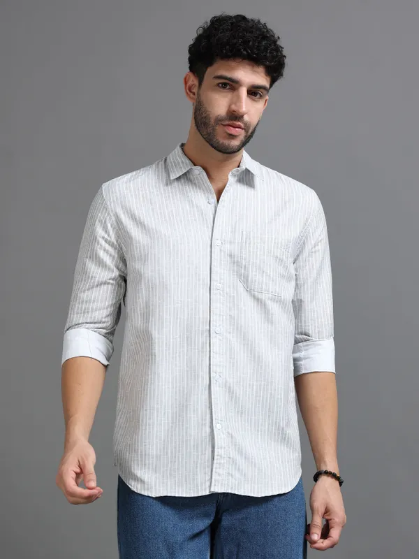 Tom_Mackler_Men_Striped_Casual_Grey_Shirt