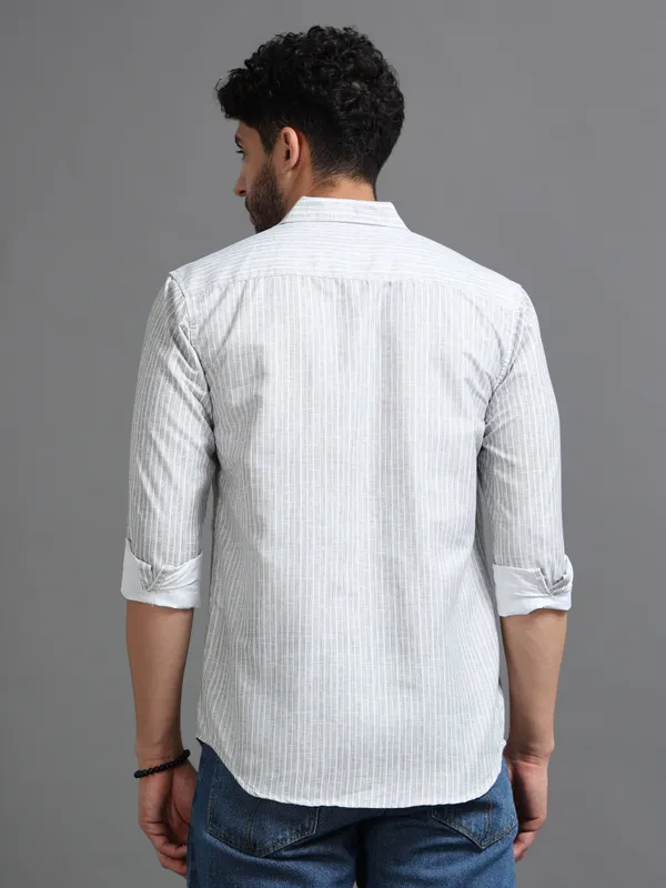 Tom_Mackler_Men_Striped_Casual_Grey_Shirt