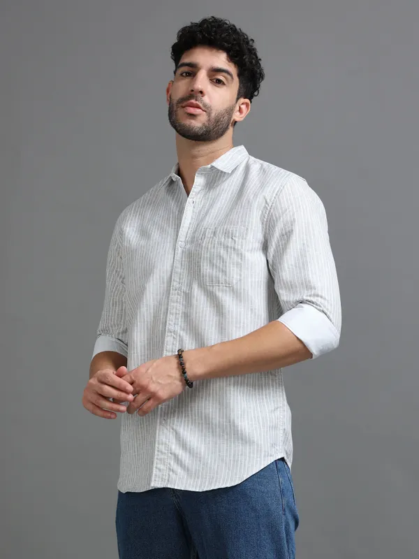 Tom_Mackler_Men_Striped_Casual_Grey_Shirt