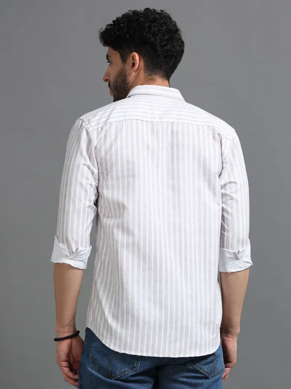 Tom_Mackler_Men_Striped_Casual_White,_Red_Shirt