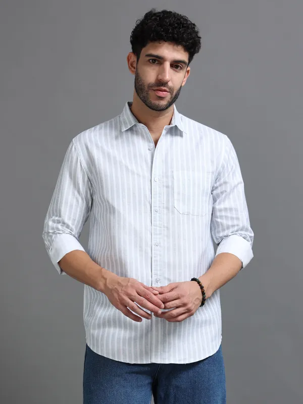 Tom_Mackler_Men_Striped_Casual_White,_Light_Blue_Shirt