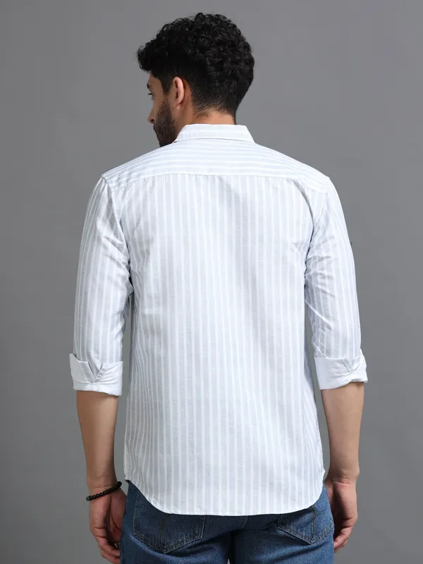 Tom_Mackler_Men_Striped_Casual_White,_Light_Blue_Shirt