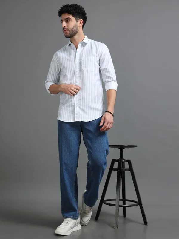 Tom_Mackler_Men_Striped_Casual_White,_Light_Blue_Shirt