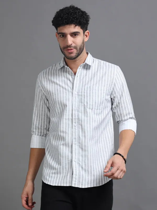 Tom_Mackler_Men_Striped_Casual_White_Shirt