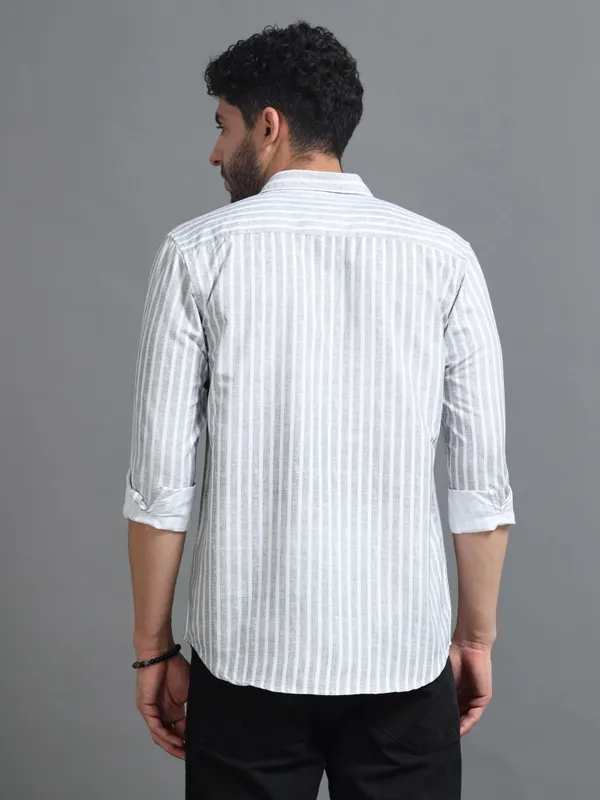 Tom_Mackler_Men_Striped_Casual_White_Shirt