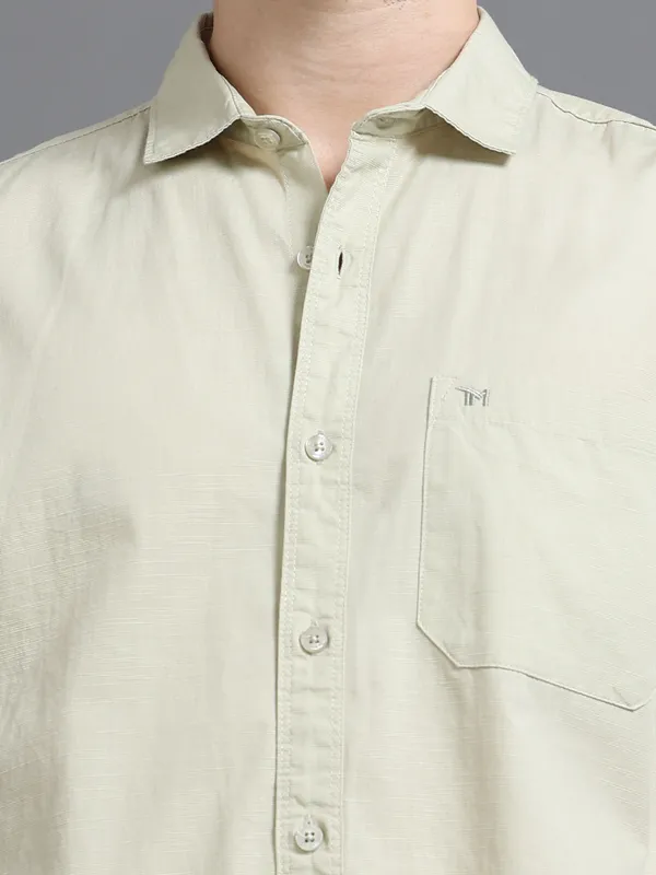 Tom_Mackler_Men_Solid_Casual_Light_Green_Shirt
