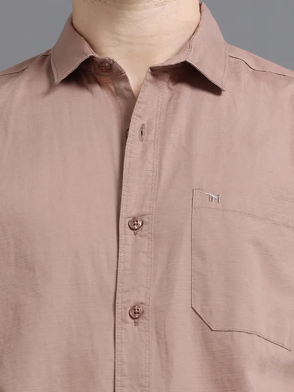 Tom_Mackler_Men_Solid_Casual_Brown_Shirt