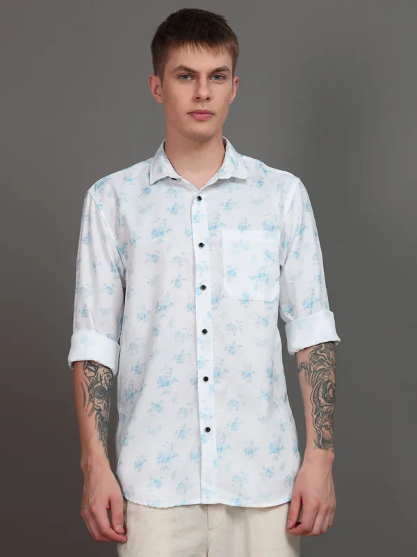 Tom_Mackler_Men_Printed_Casual_Blue_Shirt